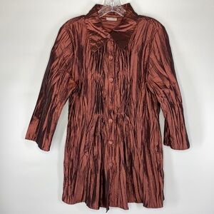 Noelle Burgundy Crinkled Tunic Jacket Size 8/10